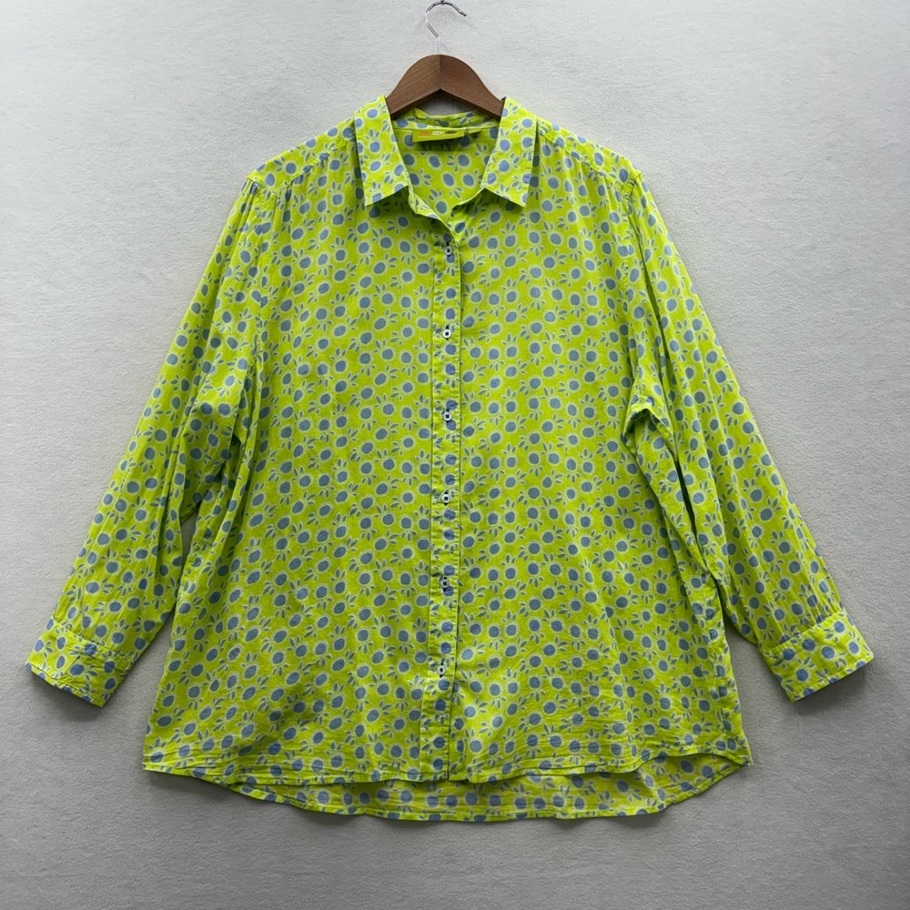Rock Flower Paper Women’s XL Geometric Print Tunic Shirt Blouse Cotton
